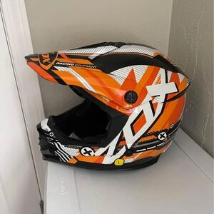 ZOX Racing Women's Orange Helmet And Goggles